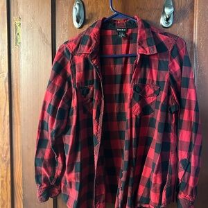 Torrid Red and Black Checkered Top